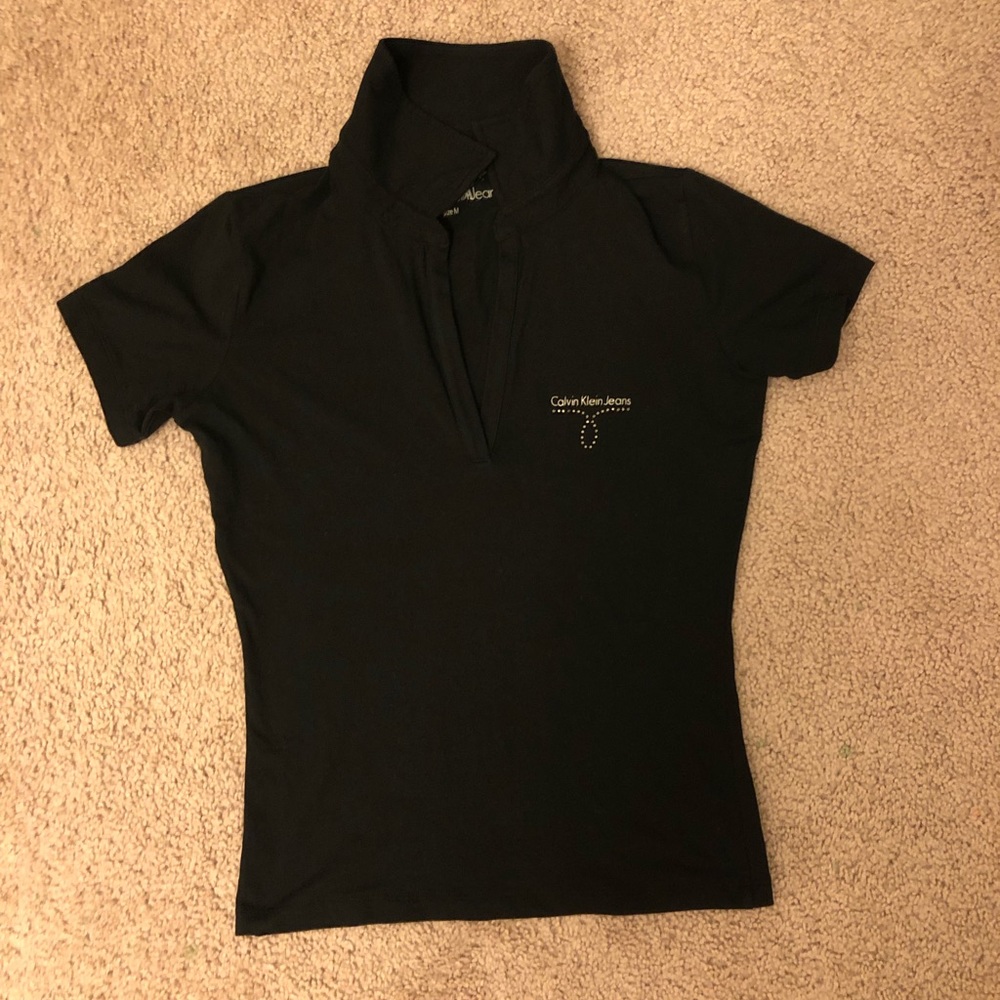 Calvin Klein open front polo shirt
